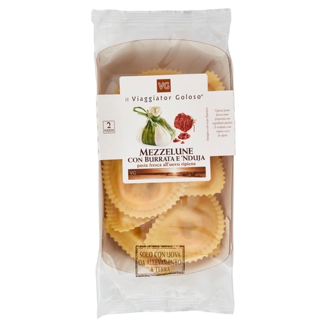 Mezzelune con Burrata e 'Nduja Il Viaggiator Goloso